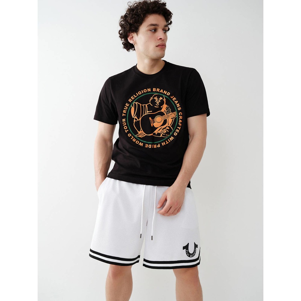 True Religion Men's World Tour TR Buddha Logo Tee T-Shirt - Jet Black